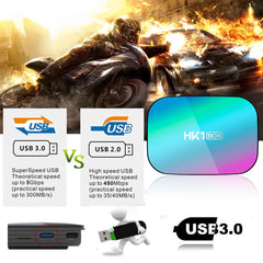 Boîtier TV intelligent Android 9.0 4K 100m 1080P HK1 boîtier amlogic S905X3 double WiFi 4GB RAM 32GB 64GB ROM HK1BOX décodeur