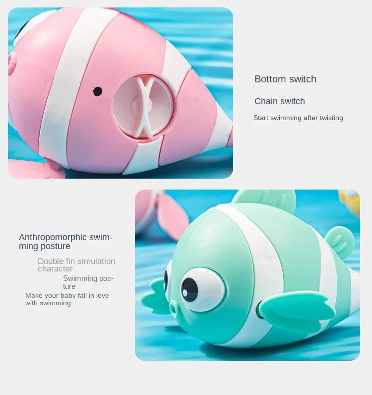 Jouets de Bain pour Bébé, Poisson de Natation Mignon, Animal de Dessin Animé Flottant, Jeu d'Eau Classique, pour les Tout-Petits, Tendance