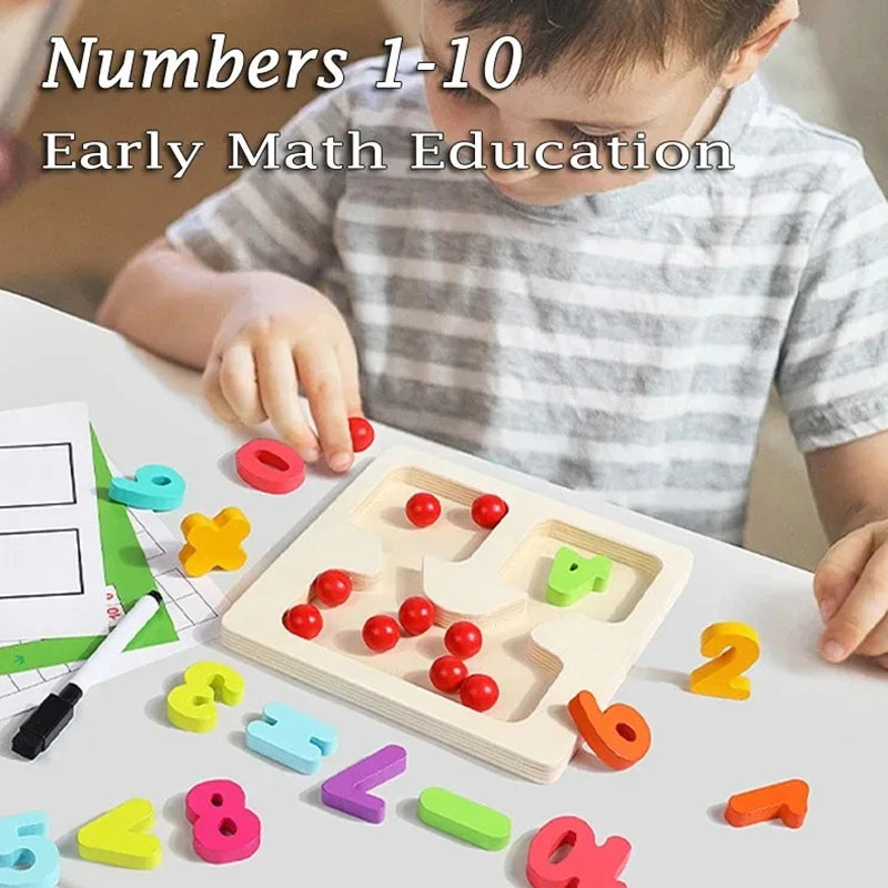 Jouet mathématique en bois pour enfants, outils pédagogiques d'addition et de soustraction, formation à la pensée logique Montessori, jouets mathématiques, éducation préscolaire