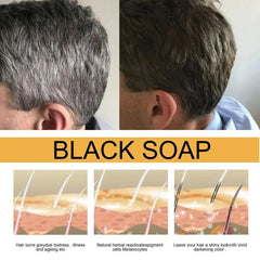 Shampoing pour cheveux, savon noir Polygonum Multiflorum, savon réparateur pour cheveux blancs, ensemble de soins capillaires, nourrissant, Anti-pelliculaire, teinture pour cheveux