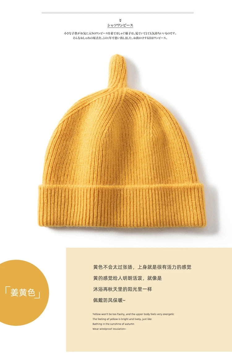 Garder au chaud chapeau d'hiver pour enfants unisexe tricot casquette enfants 100% cachemire Skullies chapeaux pour garçons Bonnet filles casquettes accessoires