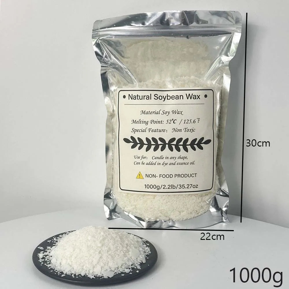 Flocons de cire de soja naturelle 500g/1kg, fournitures de fabrication de bougies parfumées, matière première, bougies sans fumée, mèches, artisanat de fabrication