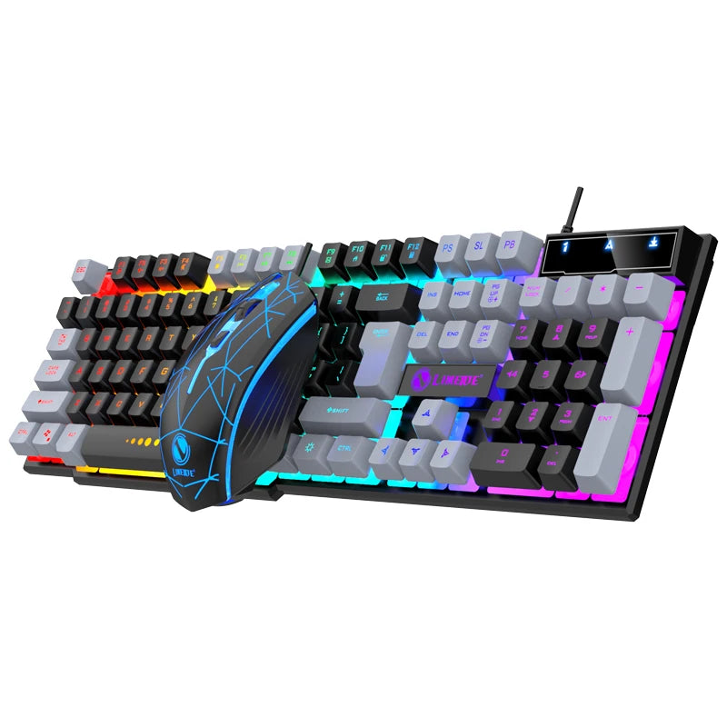 Filaire Clavier Et Souris Ensemble Usb Lumineux Mécanique Clavier Et Souris Pour PC Ordinateur Portable Jeu Bureau