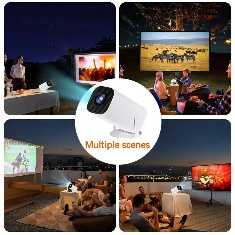 Projecteur WiFi 6 4K HD Android 11 260 ANSI Allwinner H713 BTpig 720P, Portable, pour Home Cinéma en Plein Air
