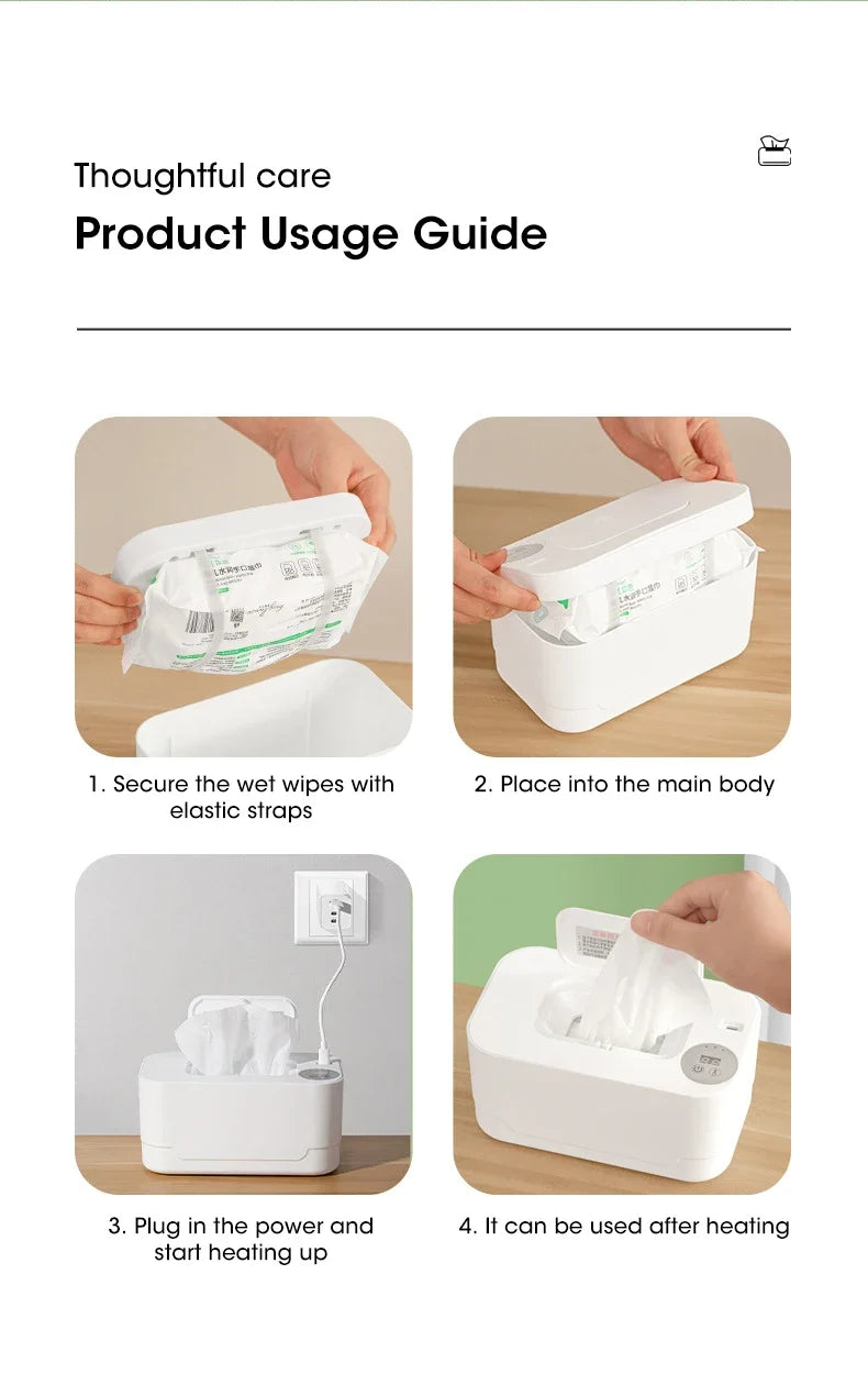 Chauffe-lingettes humides pour bébé, avec affichage LED, distributeur de serviettes humides, Portable, USB, chauffe-lingettes pour bébé, boîte chauffante pour serviettes, maison/voiture
