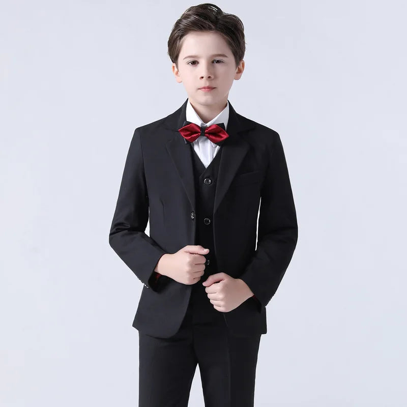 Children's Wedding Show Suit, Formal Suit, Blazer, Jacket, Pants, Bow Tie, 3 Pieces