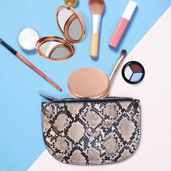 Miroir rond de maquillage grossissant Double face en métal, cosmétique, aspect Portable, verre, Compact, motif de lettres en or Rose