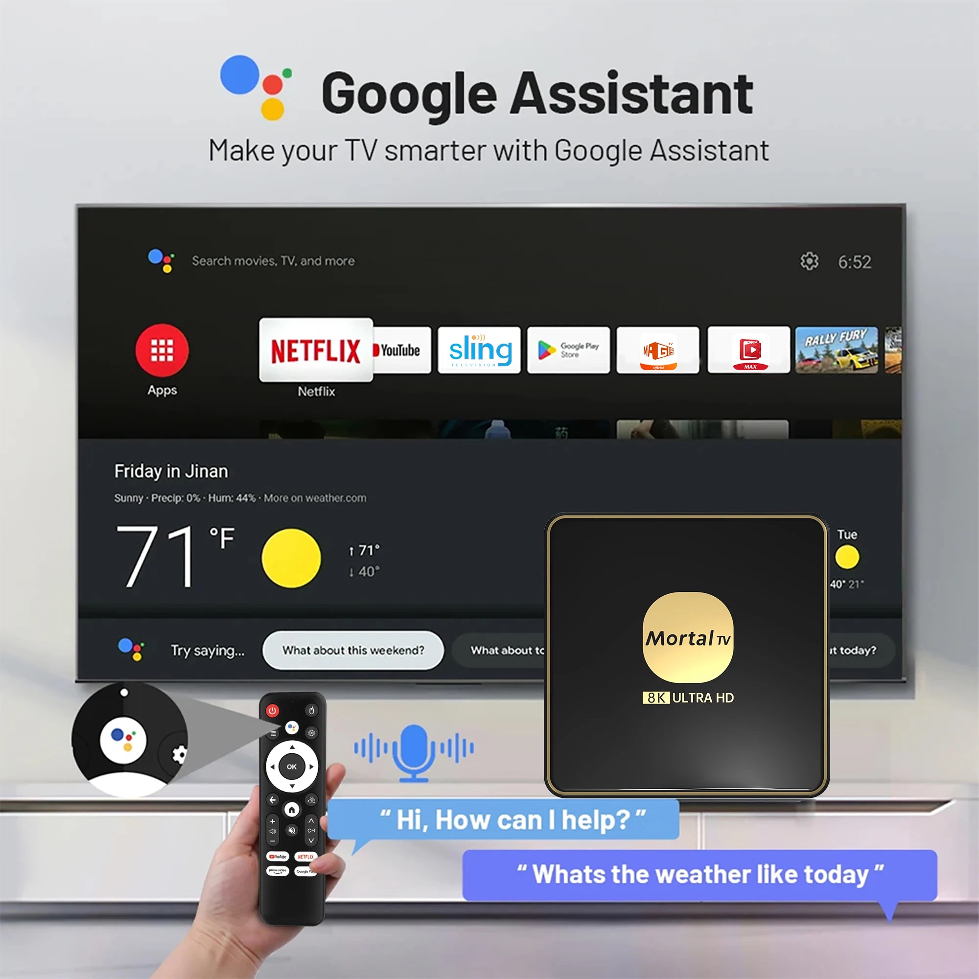 Boîtier Smart TV android 13, wi-fi 6, lecteur multimédia en Streaming 4K HDR10, Rockchip3528, 4 go 64 go, grande mémoire, Bluetooth, Chromecast TV Box T3