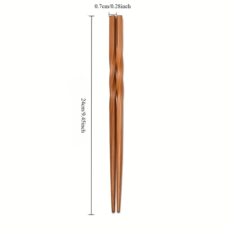 Ensemble de 5 paires de baguettes en bambou naturel, baguettes de style chinois, baguettes pointues pour la maison, ustensiles de cuisine