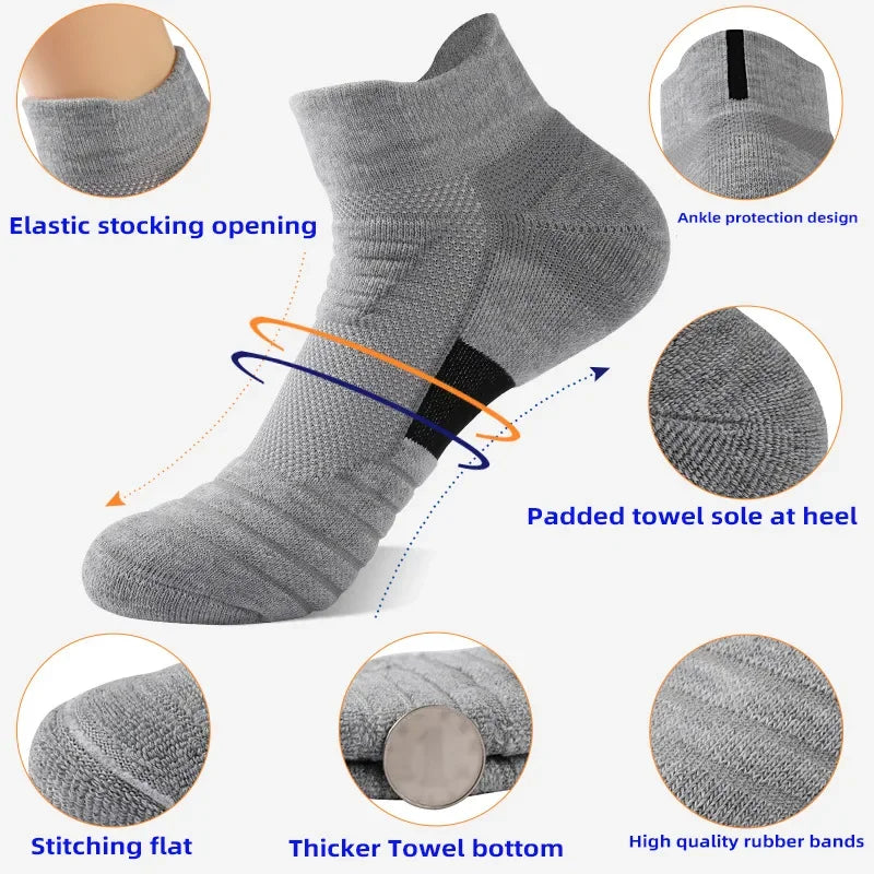 1/3 pairs of men's non-slip football socks, cotton socks, short and long tube, breathable and deodorizing sports socks, sizes 39-45