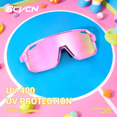 SCVCN mode enfants lunettes de soleil enfant sport lunettes garçon en plein air course patinage à roulettes lunettes de soleil fille vtt cyclisme lunettes