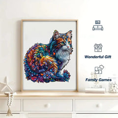 Puzzle en bois - Succulent coloré - Puzzle en bois pour adultes et enfants - Puzzle en bois animal de forme unique - Puzzle pour adultes