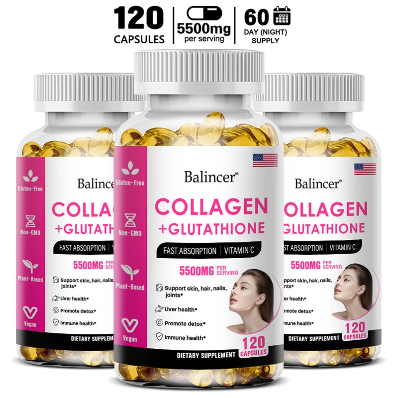 Capsules de vitamines au collagène pour cheveux, peau et N64., supplément de collagène de qualité supérieure