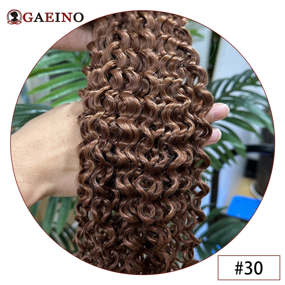 Clip de vague d'eau dans les Extensions de cheveux vrais cheveux humains 7 pièces/ensemble châtain et blond bronzé met en évidence pince bouclée sur les Extensions de cheveux