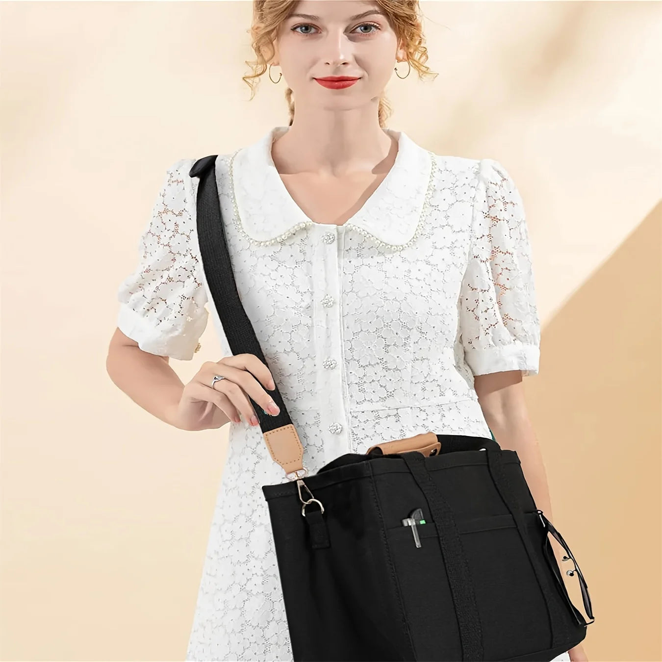 Sac femme toile grande capacité Multi fourre-tout sac à main couche fonction sac à bandoulière sac à main femme Shopping