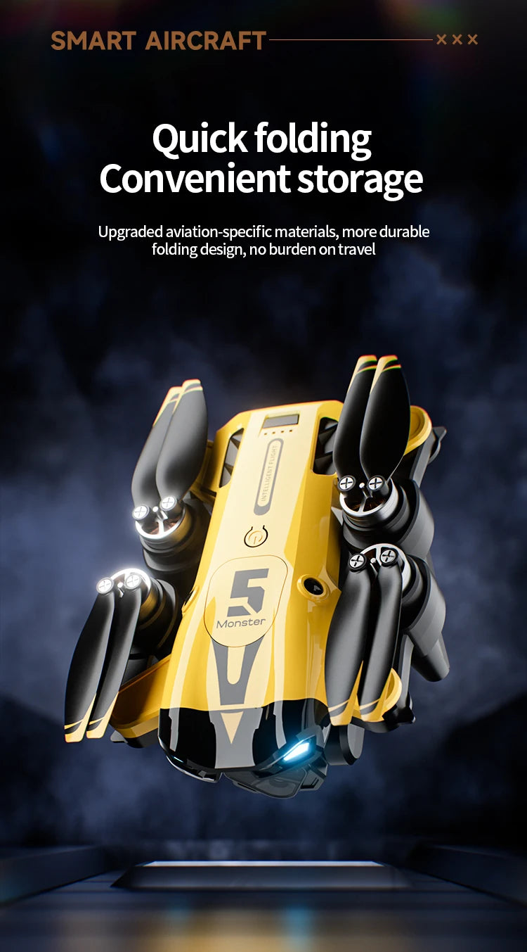 Drone professionnel M5 8K avec trois caméras grand angle, évitement d'obstacles, GPS 5G, positionnement du flux optique, quadrirotor RC sans balais
