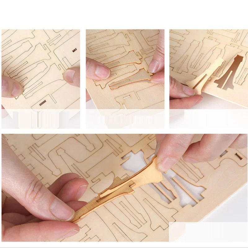 Puzzle 3D en bois, modèle de jouet mécanique fait à la main, jeu de construction, à assembler, modèle de bateau, ornement, cadeau de noël, 1 pièce