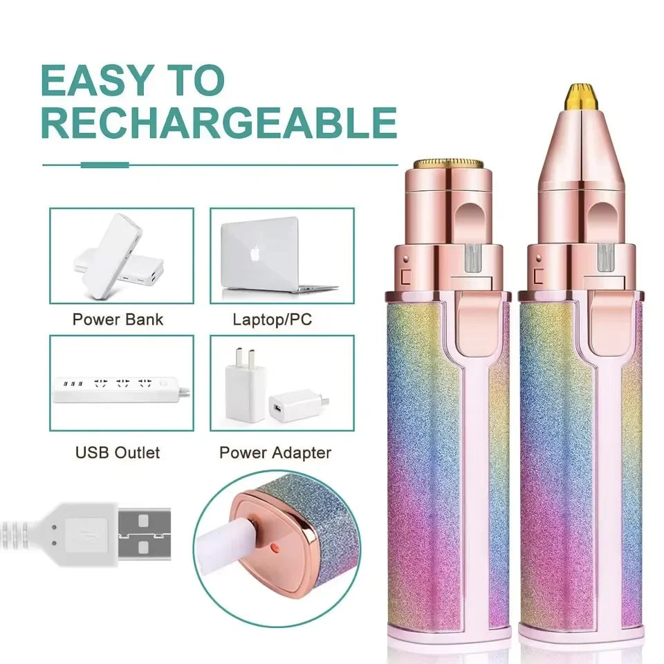 Portable 2 en 1 épilateur électrique rasoir de sourcils corps des femmes épilateur de lèvres du visage Rechargeable Mini rasoir indolore rasage rasoir