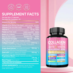 Supplément de collagène - Anti-âge, antioxydant, soutient la santé de la peau, augmente l'immunité et maintient le bien-être global