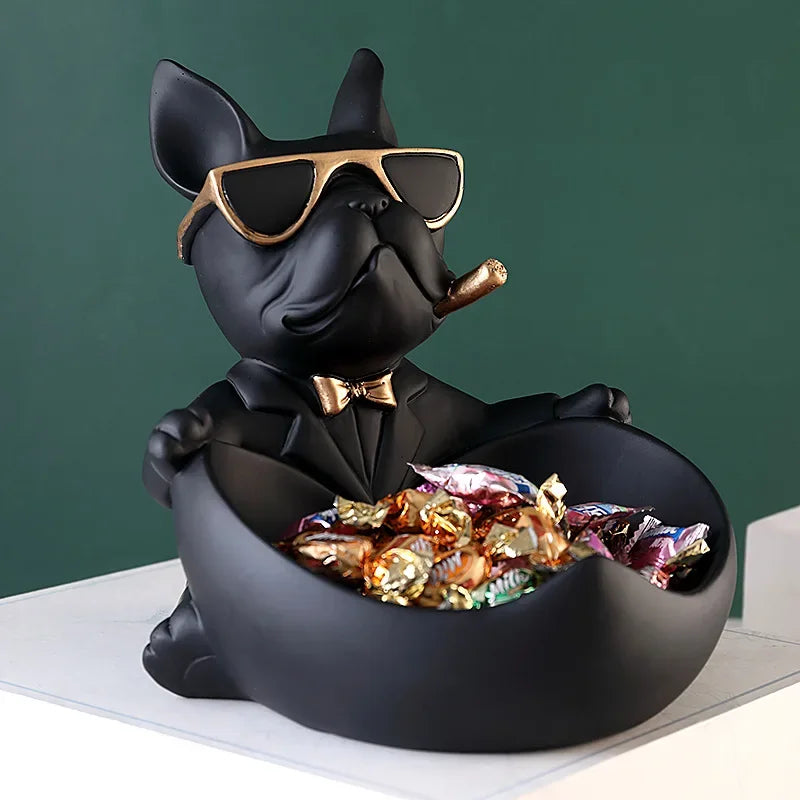 Cool Dog Home Decor Figurine Dog Statue Storage Box Animal Ornament Resin Craft Art Sculpture Figurine Home Decoration Gift