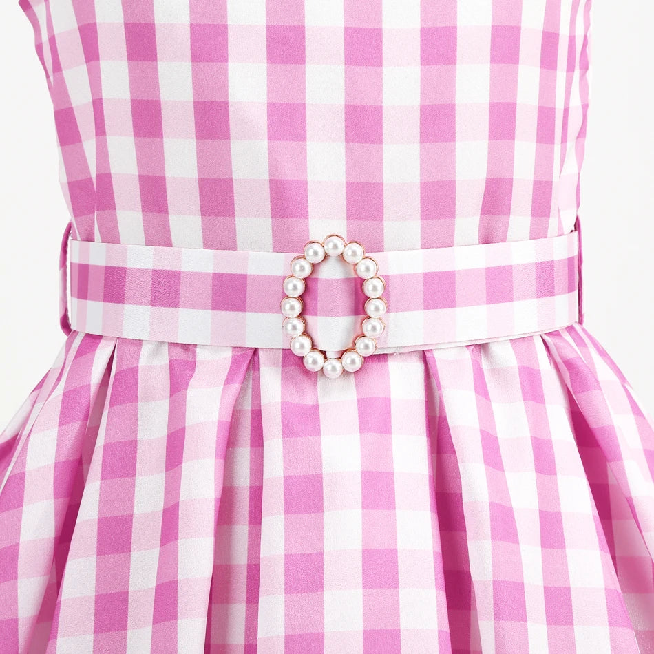 Robe de Costume à carreaux pour filles, pour anniversaire, Halloween, vêtements pour enfants, robes de fête, princesse Cosplay