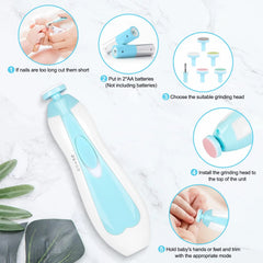 Coupe-ongles électrique pour bébé, outil de polissage des ongles pour enfants, soins pour bébé, coupe-ongles multifonctionnel, ensemble de manucure pour nourrissons