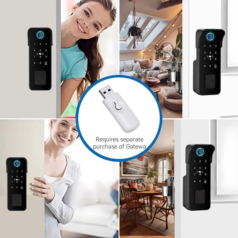 Tuya – serrure de porte intelligente étanche, empreinte digitale, télécommande de jardin extérieur, carte APP, Code numérique, serrure électronique à Double jante ﻿ ﻿