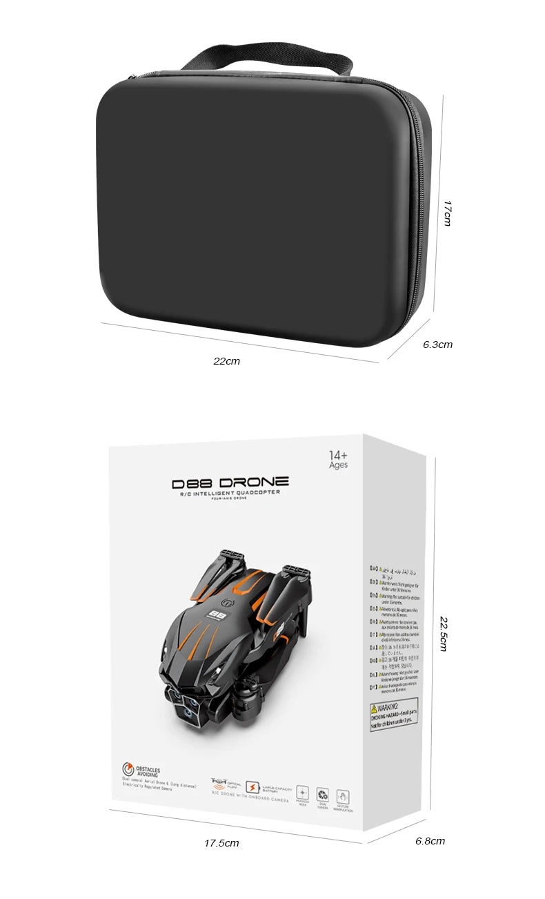 Xiaomi D88 Drone HD 8K double caméra photographie aérienne professionnelle flux optique vol stationnaire geste tir pliable quadrirotor ﻿