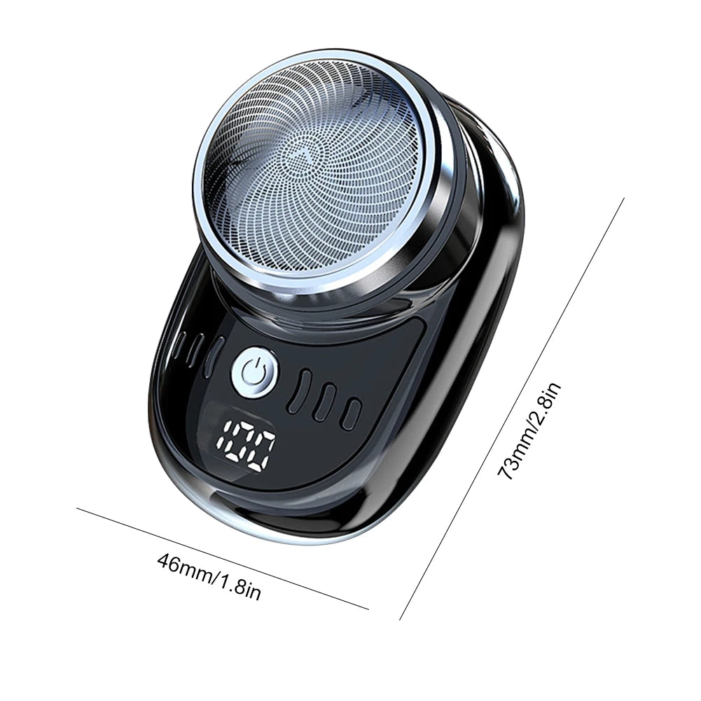 Mini rasoir électrique de voyage pour hommes avec affichage numérique, tondeuse à barbe pour le visage, rasoir aste lavable, taille de poche portable