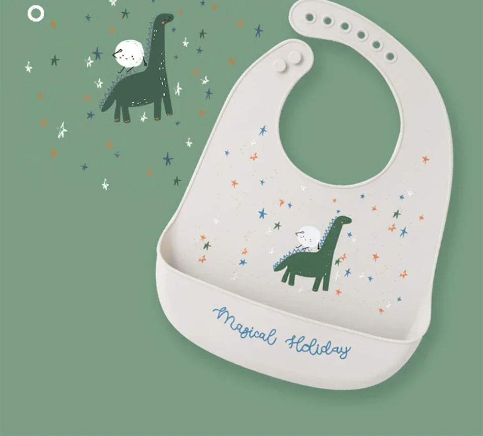 Bavoirs en Silicone souple pour bébés garçons et filles, bavoir imperméable pour nourrissons, tabliers de dessin animé pour nouveau-nés, bavoirs pour tout-petits, tissus pour rots, Bandana