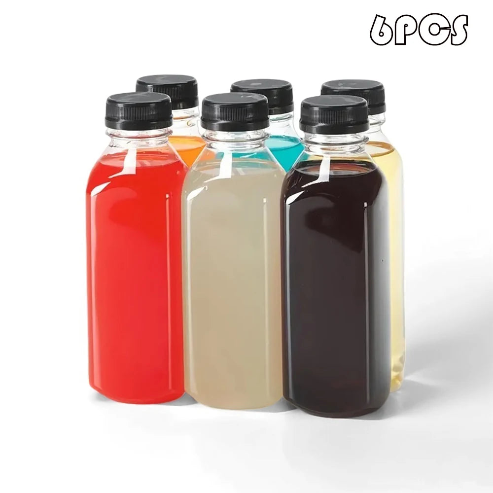 2 ou 6 jus en plastique réutilisables HI avec couvercle, 5 Oz, 8 Oz, 12 Oz, 16 oz, idéal pour la Smunvétérans wn ie, le lait, etc. -Facile à nettoyer et à compléter-Leak-Verde pour Bpa