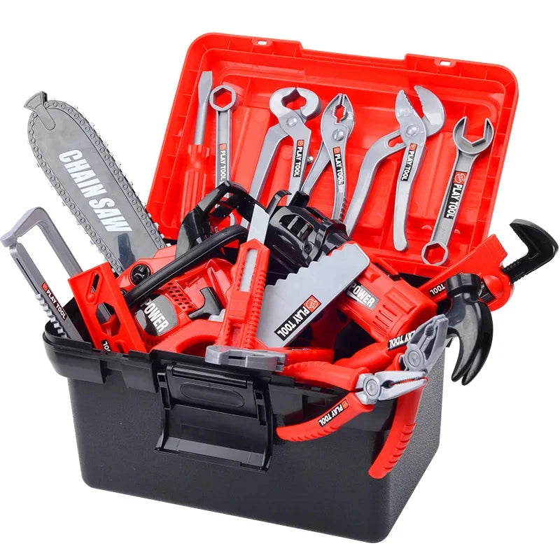 Kit de boîte à outils pour enfants, jouets éducatifs, outils de réparation de Simulation, perceuse, jeu en plastique, apprentissage, ingénierie, Puzzle, jouets cadeaux pour garçon