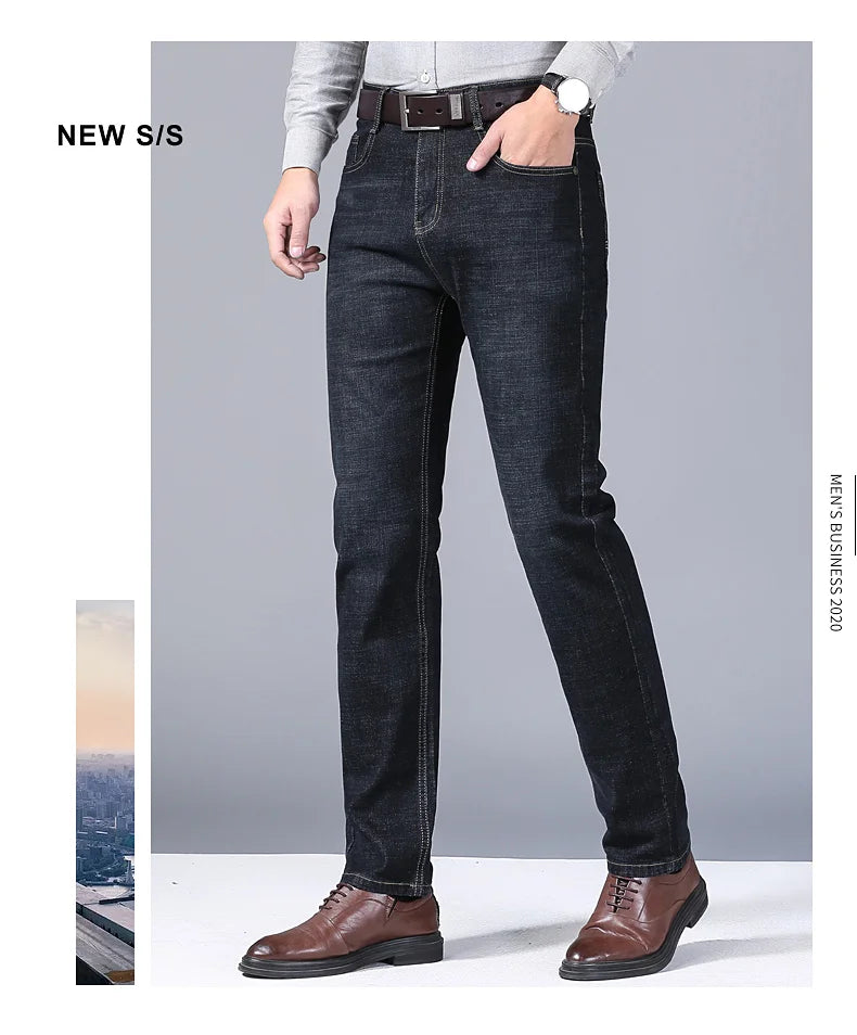 Jean classique pour homme, salopette en denim, doux, noir, taille 32-38, nouvelle collection