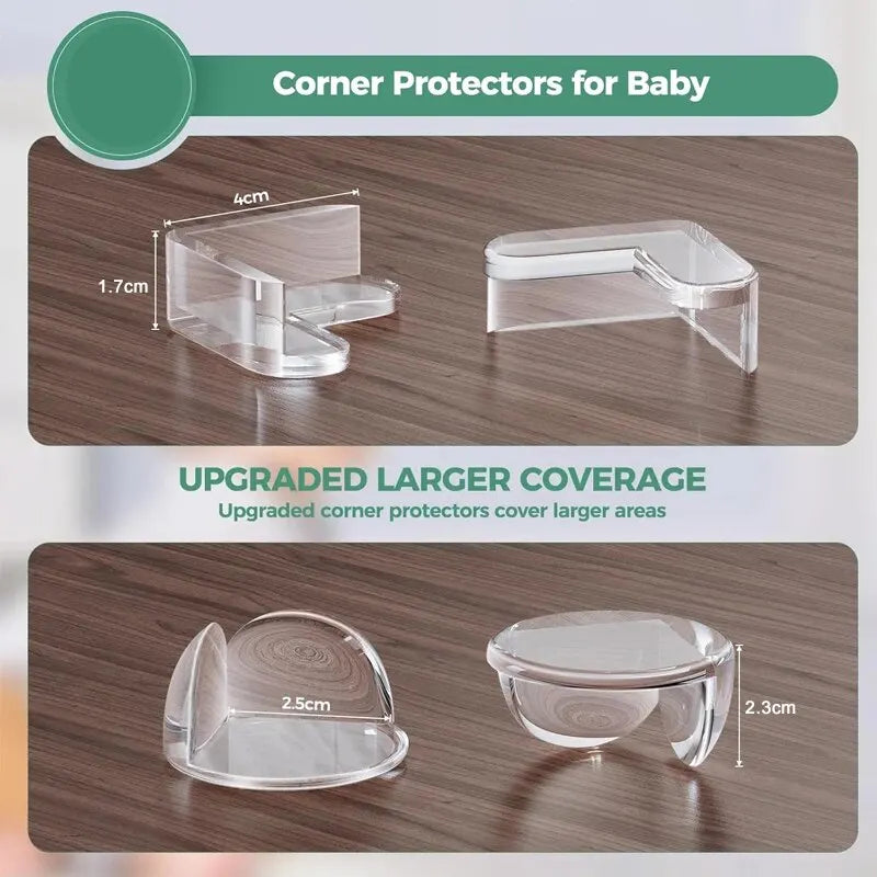 Self-adhesive transparent table corner protectors, anti-collision furniture corner protectors, child safety tools (5 pieces)