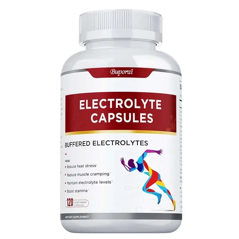 Capsules d'électrolyte - Soutient l'équilibre à l'électrolyte, soulage le stress, supplément de la nutrition sportive, améliore l'endurance, sans OGM
