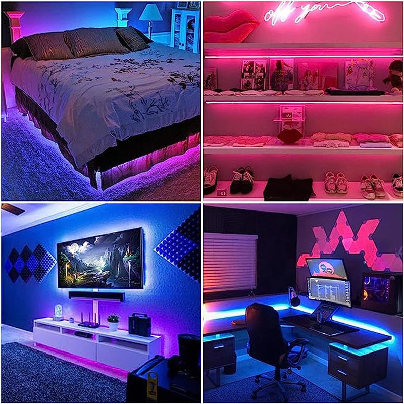 USB LED strip light for children's playroom, TV backlight, proxy document, flexible lights, 24 preset colors, 5050 RGB, home party, 5m