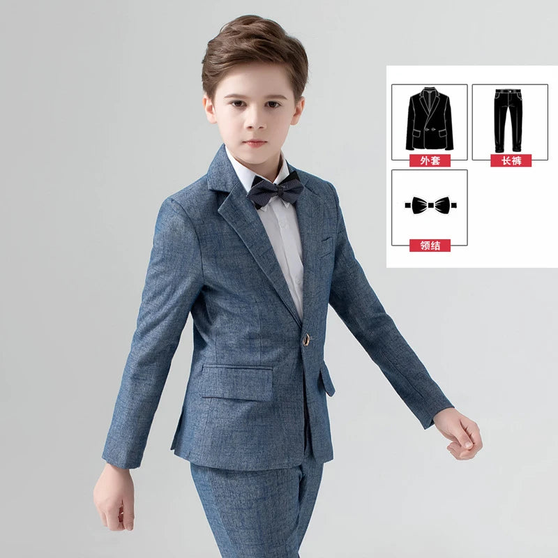 Children's Wedding Show Suit, Formal Suit, Blazer, Jacket, Pants, Bow Tie, 3 Pieces