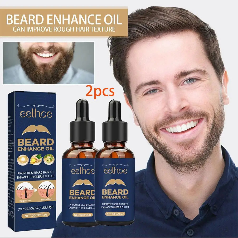 Huile à barbe pour hommes, adoucit et renforce le coiffage, soin de la barbe, nourrissant, naturel, 30ml, 2 pièces