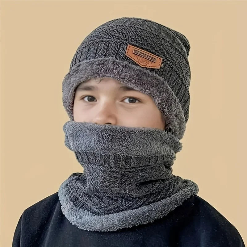 Enfants chaud tricoté chapeau écharpe ensemble enfants automne hiver chapeau doux tricoté Bonnet infantile enfants chapeau pour garçons filles