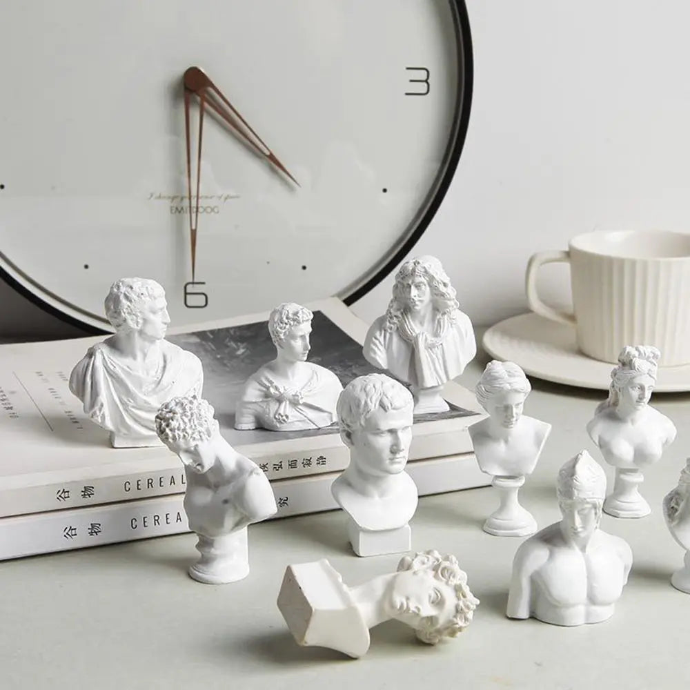Office ornament inventory for interior decoration, plaster portraits, Myenson Greek figurine, famous sculpture, plaster bust statue