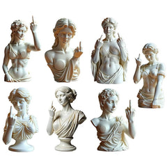 Statue de déesse de Vienne drôle en résine, Sculpture offensive du doigt du milieu, Figurines de bureau Medusa, nouveauté, cadeau artistique, décoration de maison