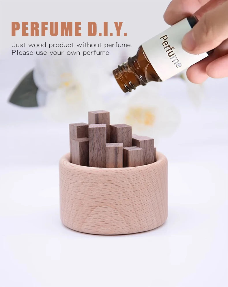 Diffuseur d'arôme en bois sans parfum, accessoires pour la maison, décoration de chambre, ornements en bois, aromathérapie, voiture, étiquettes d'air, décorations