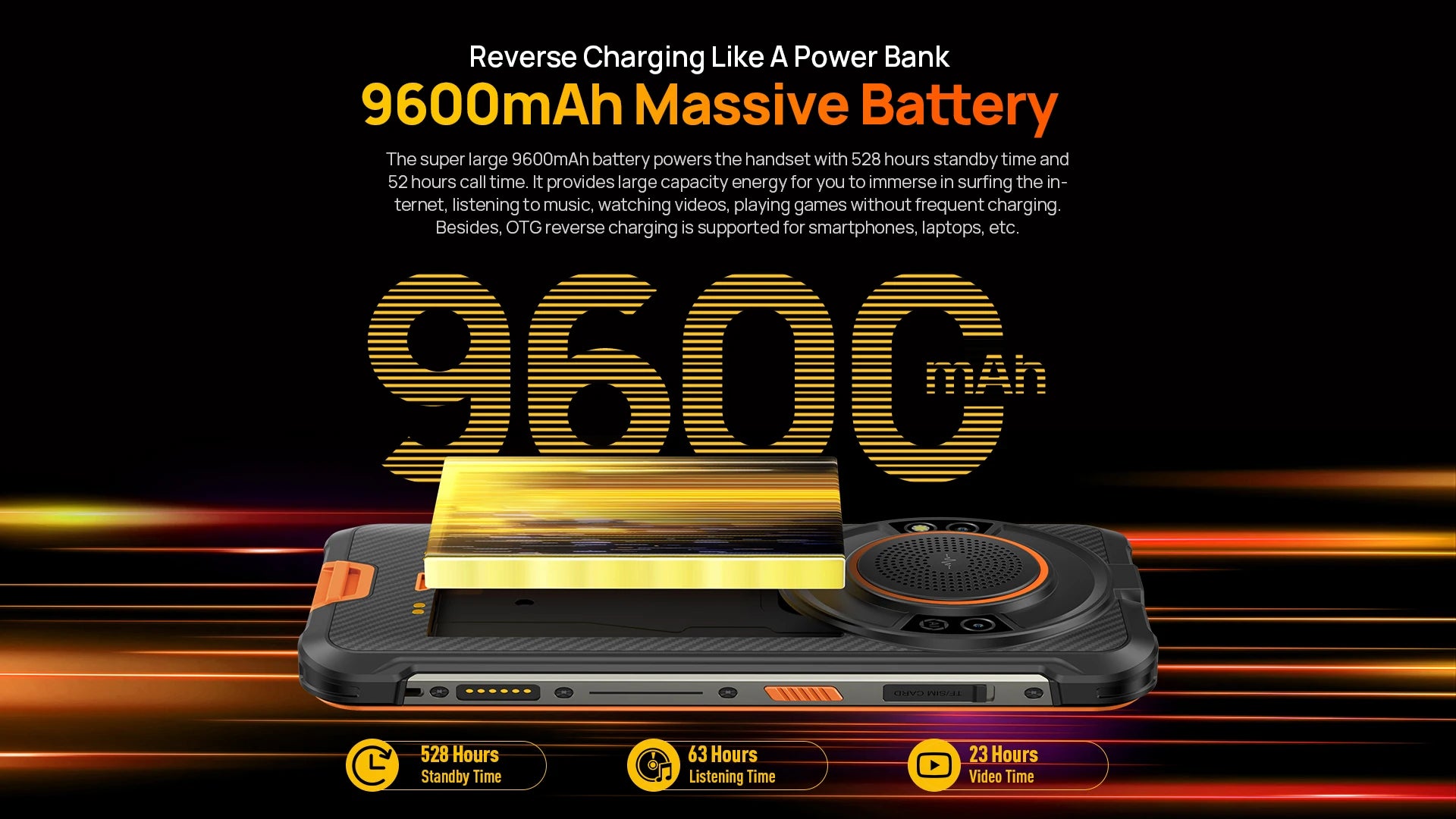 Ulefone-Smartphone Power Armor 16S, téléphone robuste et étanche, NDavid, 16 Go + 128 Go, appareil photo 50MP, 9600mAh, Android 13, Global