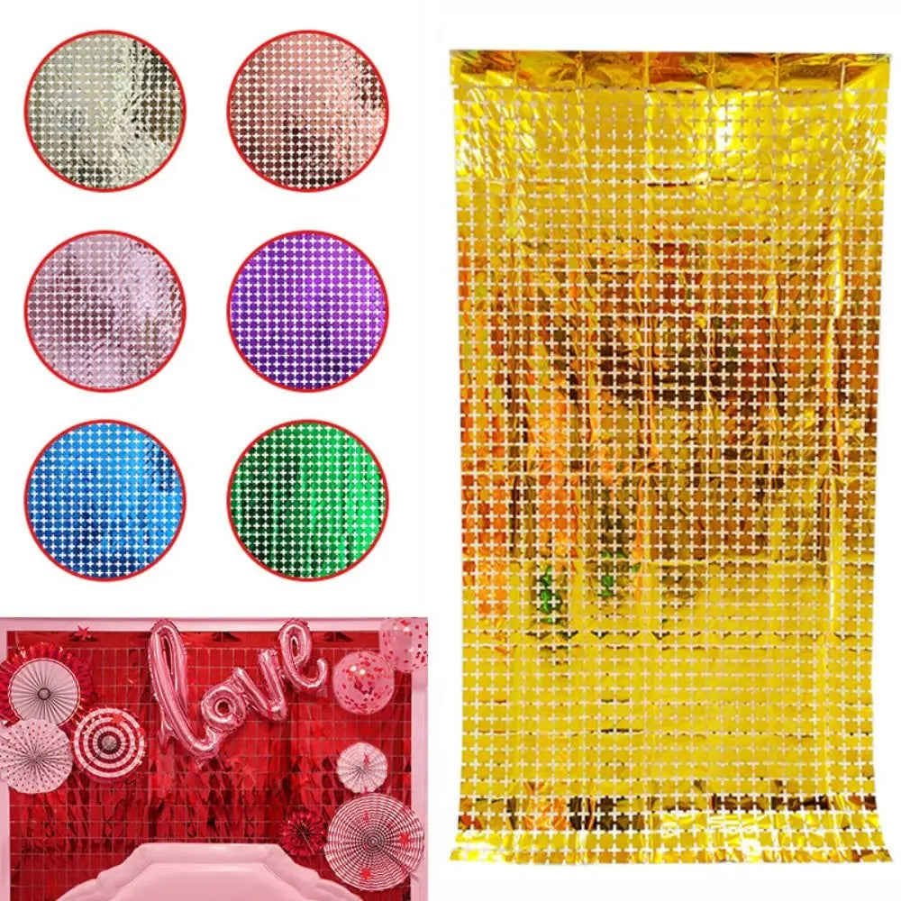 Luxury Wall Backdrop Curtain for Decoration by ix, Square Sequin Panel