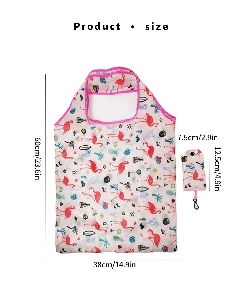 Sac de courses réutilisable, sac d'épicerie pliable en Nylon, fourre-tout créatif et écologique, léger et Durable