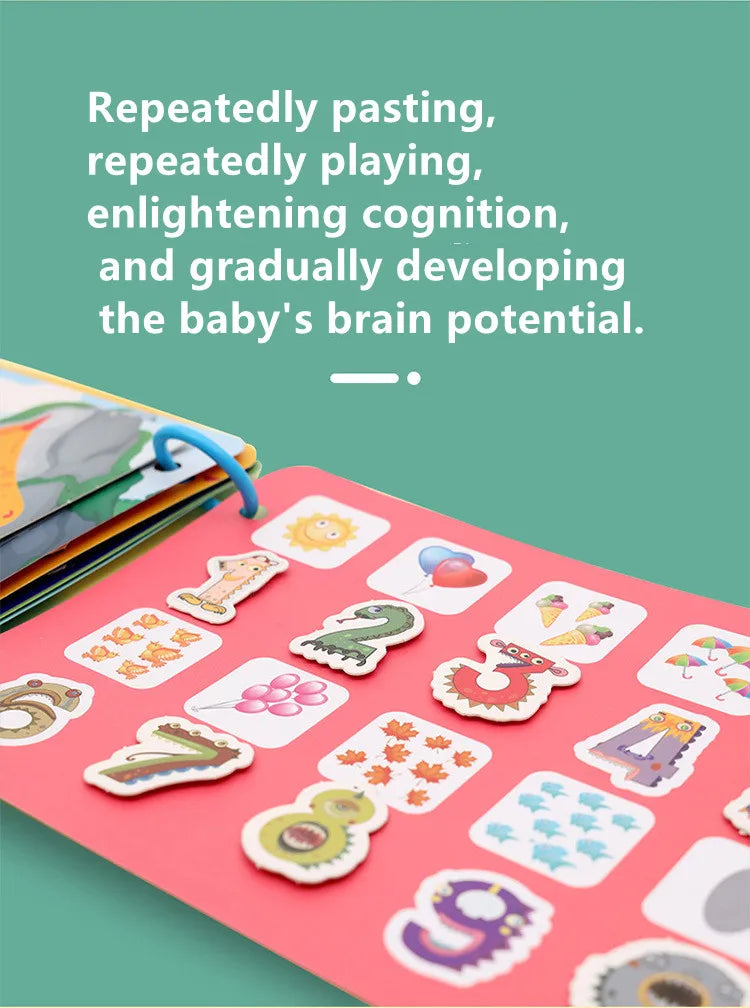 Livre silencieux, jouets d'activité éducative pour enfants, carte occupée à plusieurs reprises, pâte, Puzzle assorti, livres de Cognition, jeu Montessori pour bébé