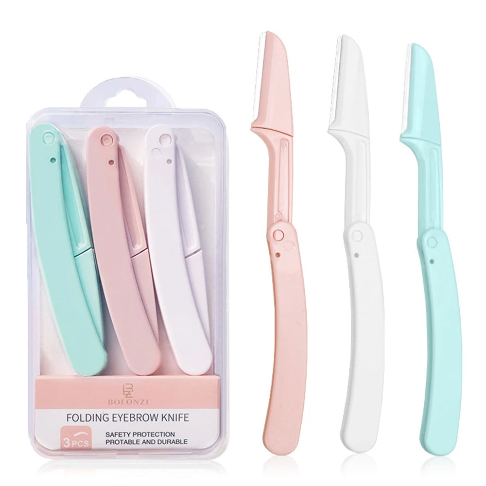 3/5 Piece Eyebrow Trimmer Set for Women, Makeup Beauty Eyebrow Hair Removal Hairdressing Tool, Steel Blade, Facial Eyebrow Razor, Trimmer