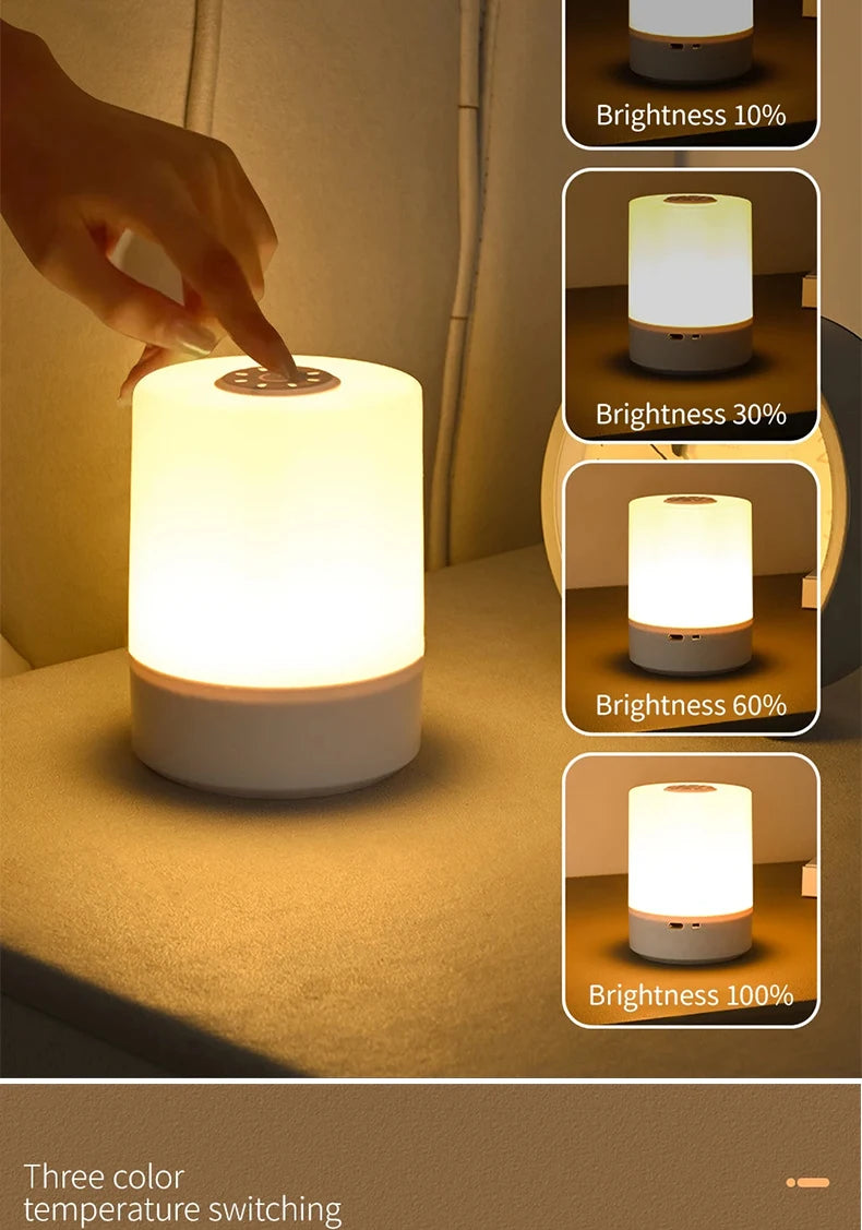 Veilleuse LED à capteur tactile pour enfants, lumière à intensité variable en continu, à côté de la lampe, chargement USB, lampe de table, veilleuse pour bébé, chambre à coucher