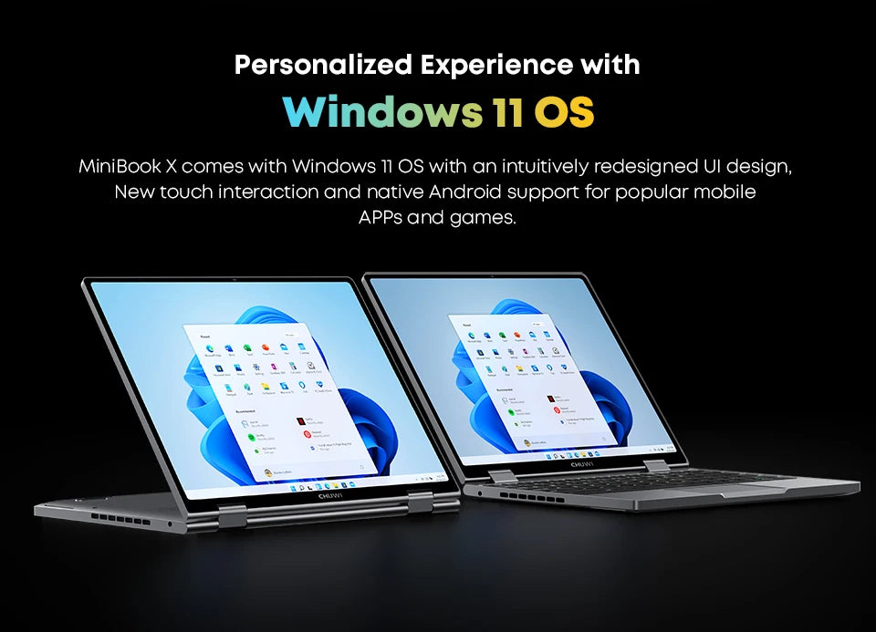 CHUWI MiniBook X ordinateur portable tablette 2 en 1 Intel N150/N100 10.51 "FHD IPS écran 16GB/12GB RAM LPDDR5 512G SSD Windows 11 ordinateur portable