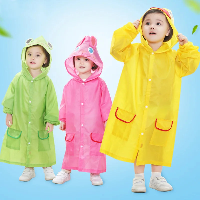 Cape de pluie de dessin animé mignon pour enfants – Poncho imperméable pour garçons/filles, maternelle et école primaire